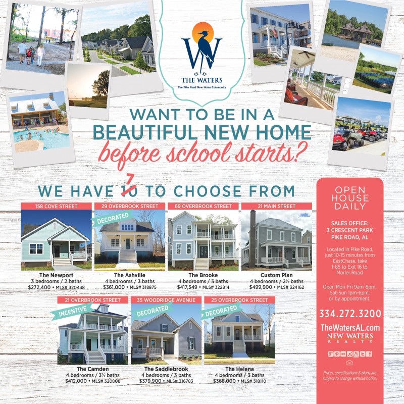 Move-in ready homes at The Waters Pike Road